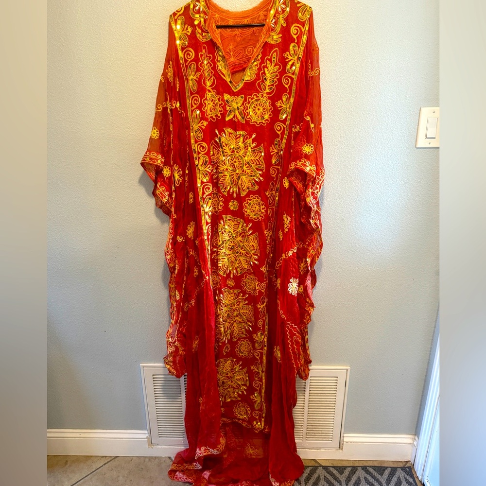 Mediterranean dress with sequins